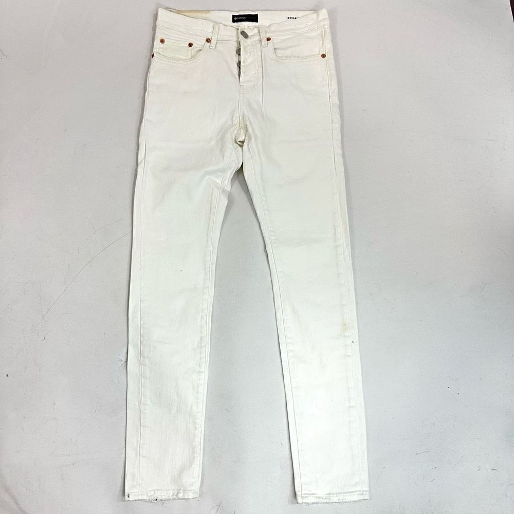 Purple Brand Jeans Style No. P001 Slim Fit Low Rise With Slim Leg Distressed Whi